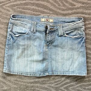 YMI Sky Blue Mini Denim Skirt